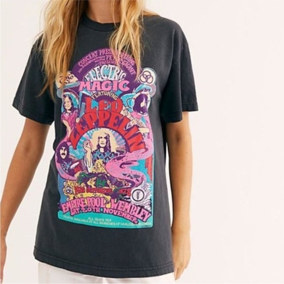 Free People x Day Dreamer Led Zeppelin Electric Magic Graphic Tee Shirt XS - Picture 6 of 6
